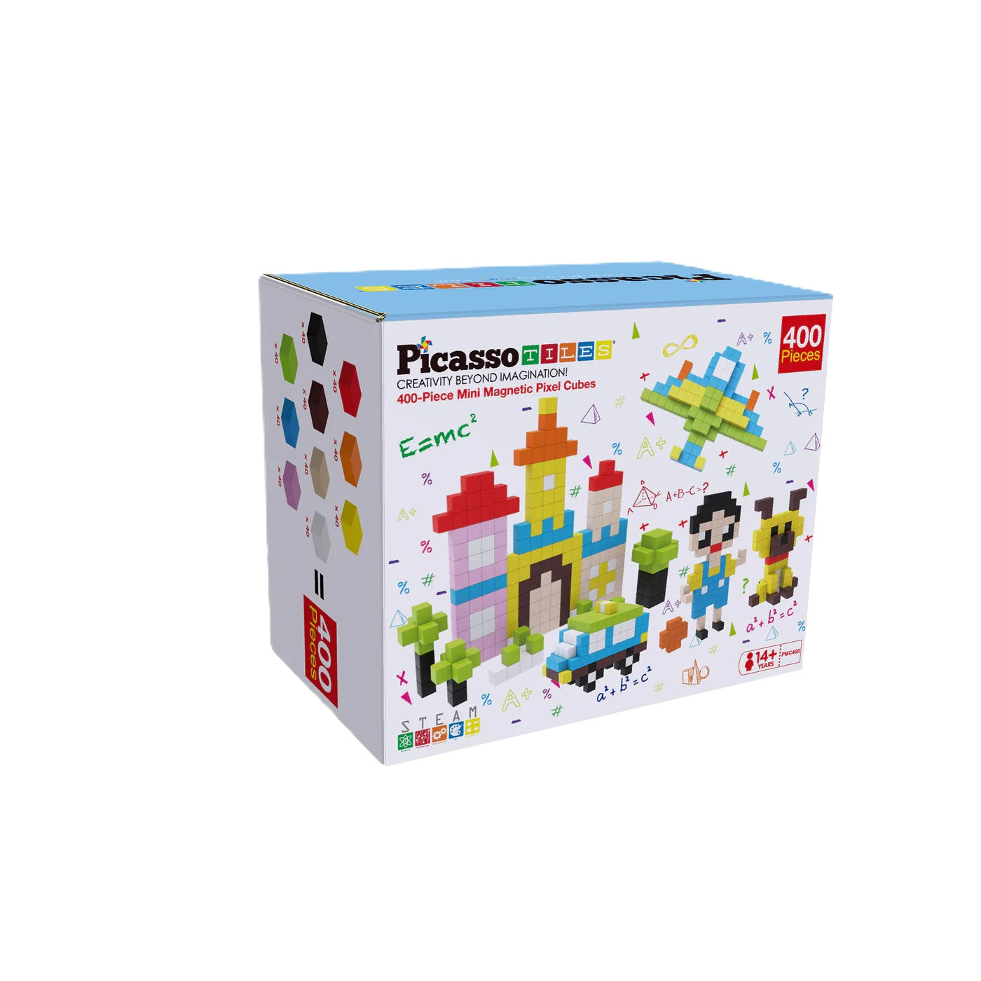 PicassoTiles Pixel Mini Magnetic Puzzle Cube 400 Piece Set