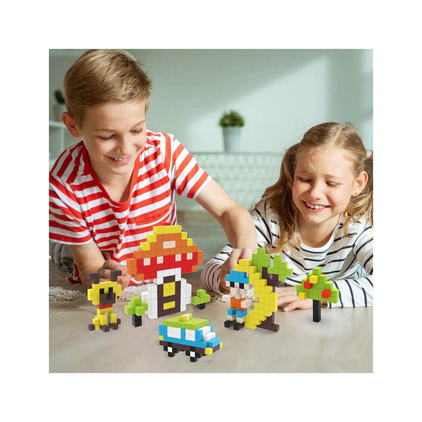 PicassoTiles Pixel Mini Magnetic Puzzle Cube 400 Piece Set