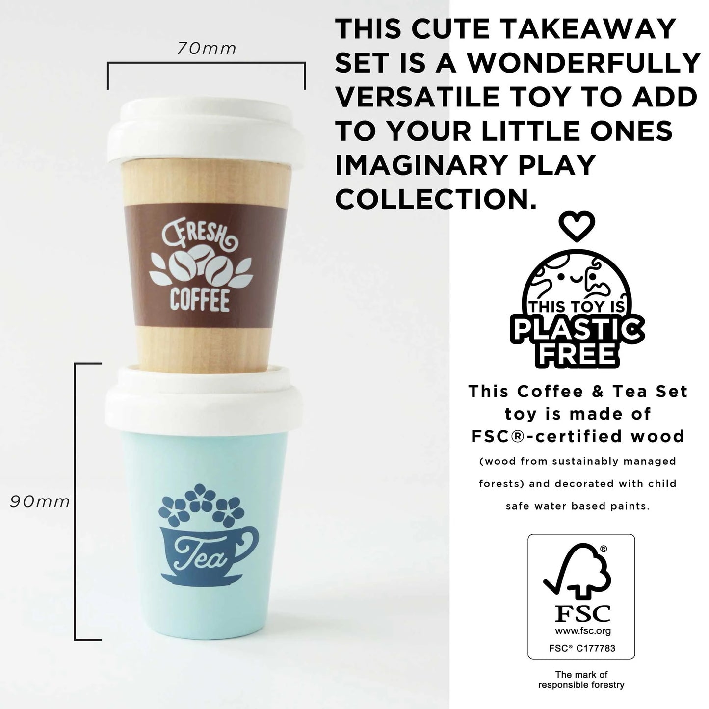 Le Toy Van Eco Cups - Tea & Coffee