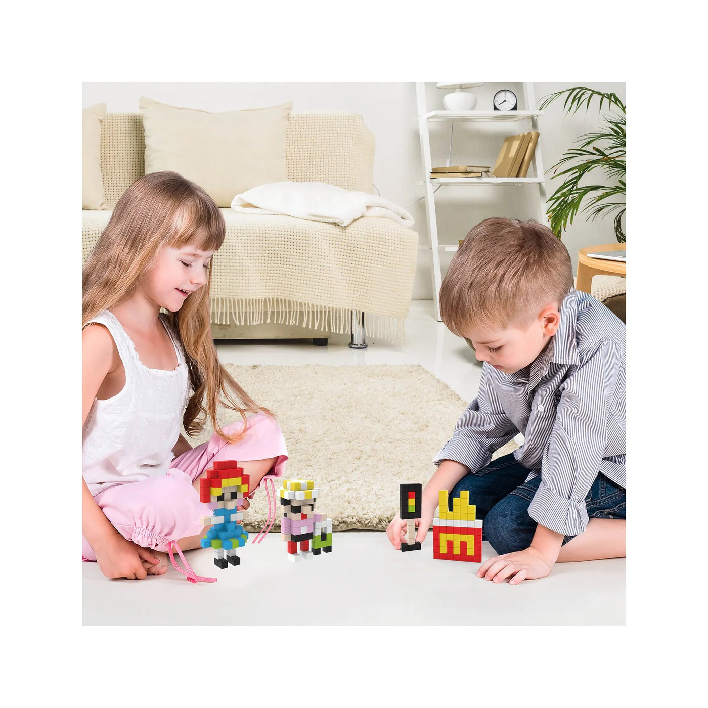 PicassoTiles Pixel Mini Magnetic Puzzle Cube 200 Piece Set