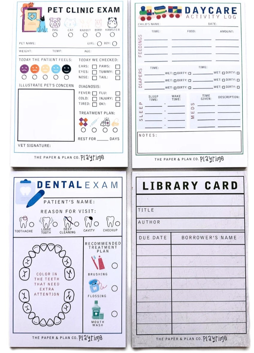 The Paper & Plan Co. Imagination Playtime Cards 50 Sheets
