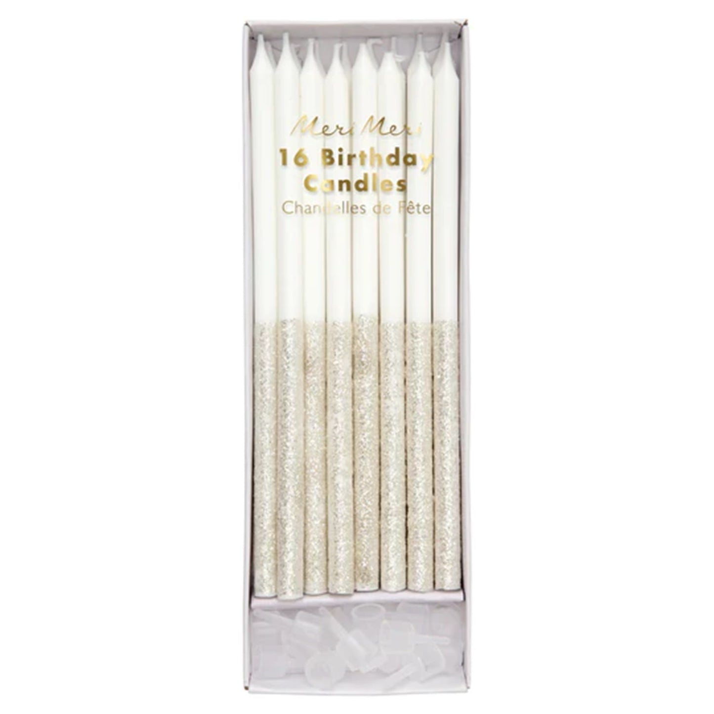 Meri Meri Silver Glitter Dipped Candles