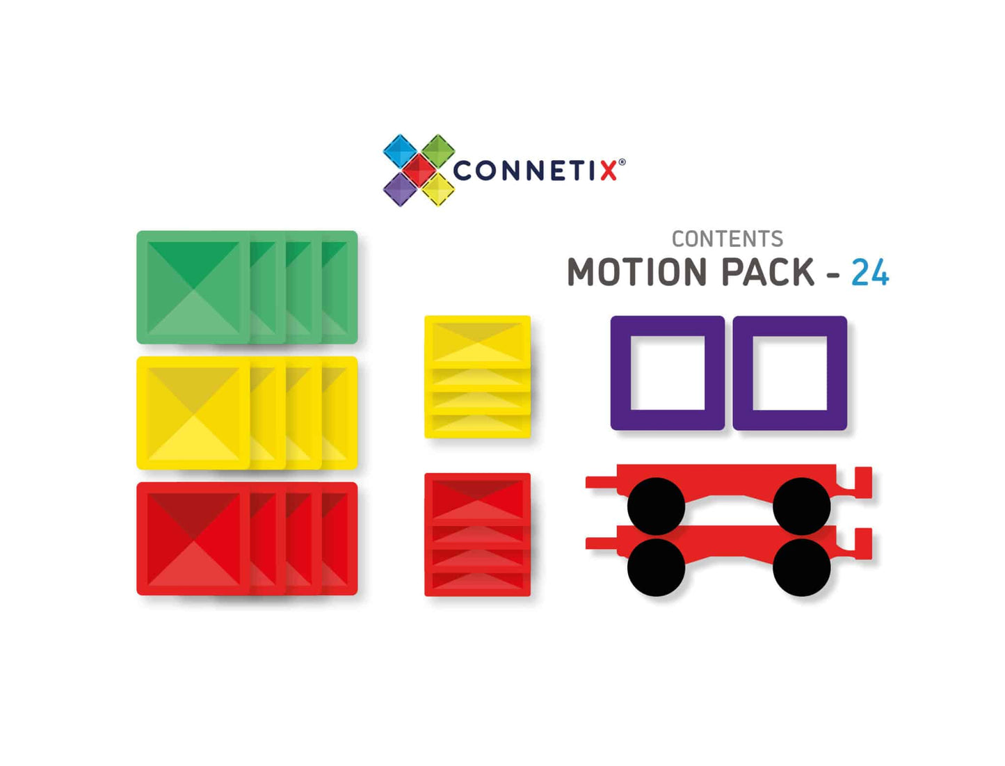 Connetix Rainbow Motion Pack - 24 Piece Set