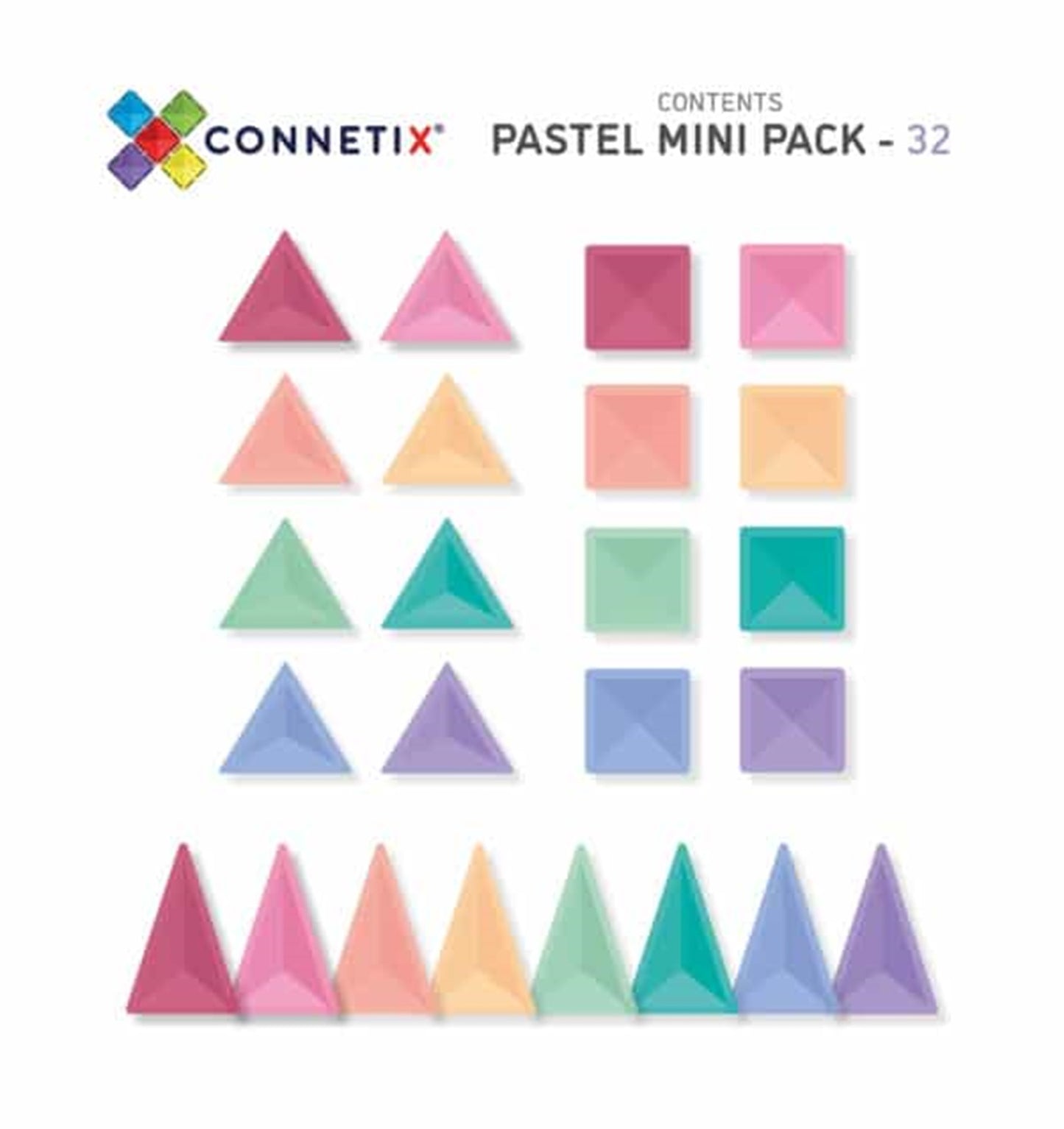 Connetix Pastel Mini Pack - 32 Piece Set