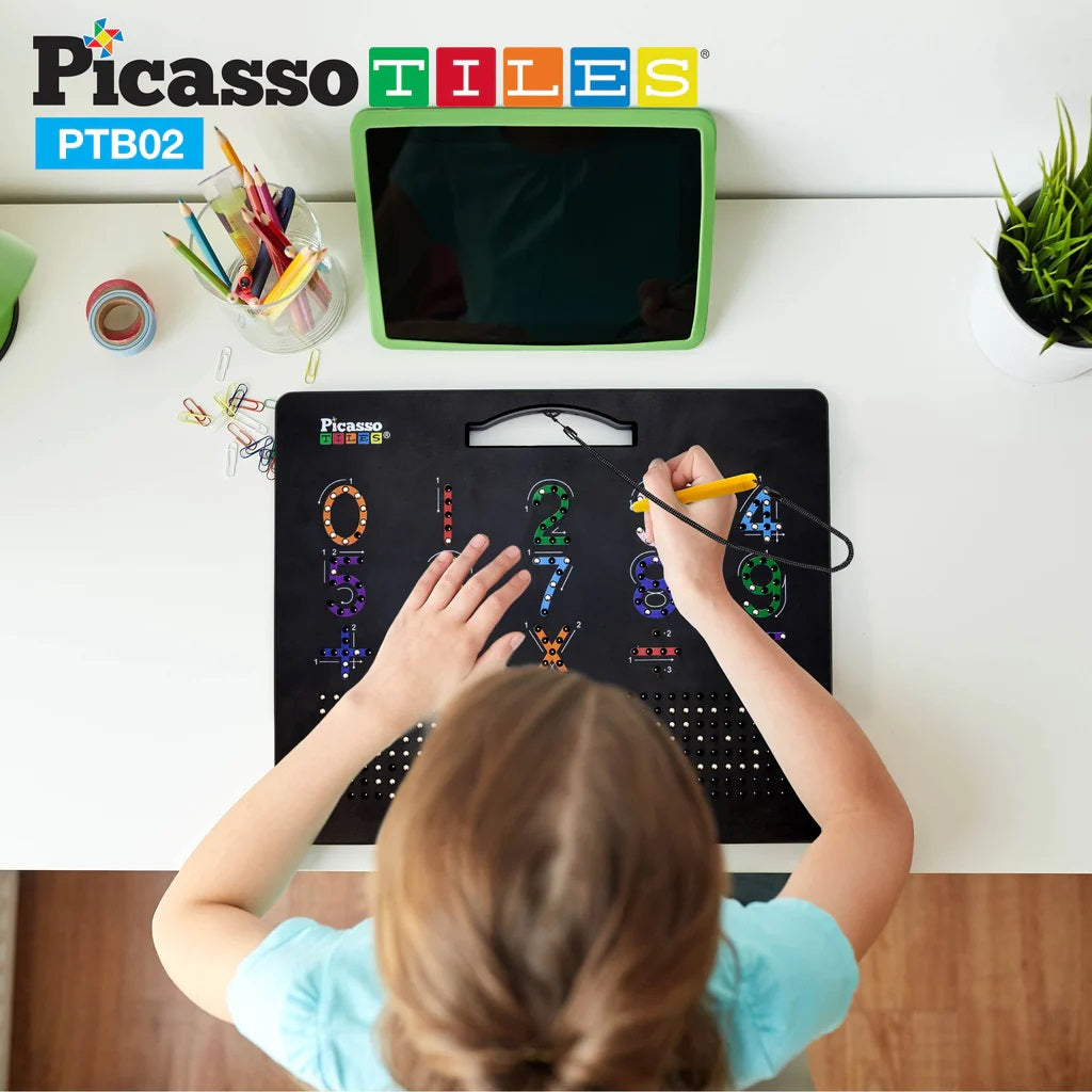 PicassoTiles 2-in-1 Magnetic Drawing Board Letters/Numbers