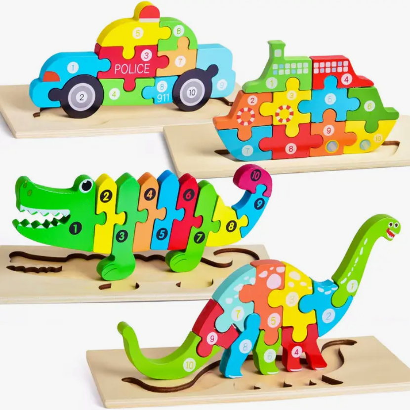 Fun Little Toys Wooden Puzzles for Preschool