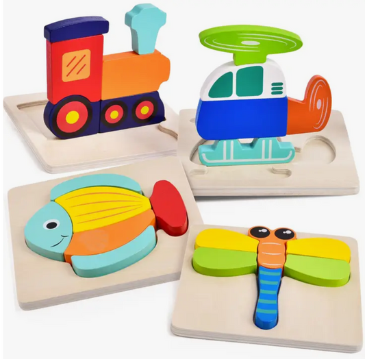 Fun Little Toys Wooden Puzzles for Toddlers