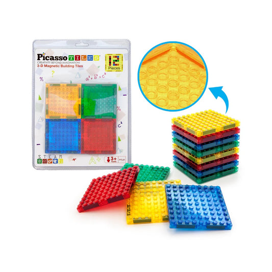 PicassoTiles Magnetic Brick Blocks Combo Pack 12 Pieces