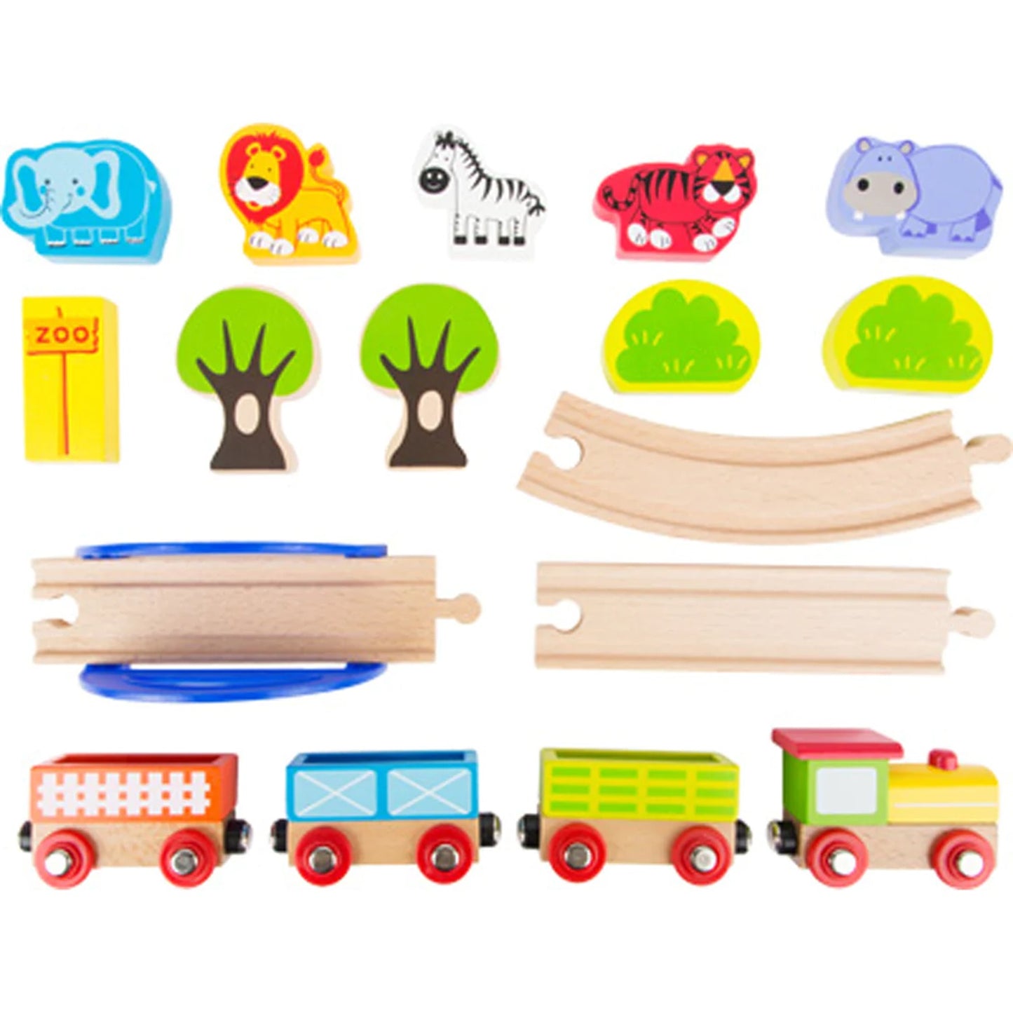 Hauck Small Foot Wooden Toy Train - My Zoo