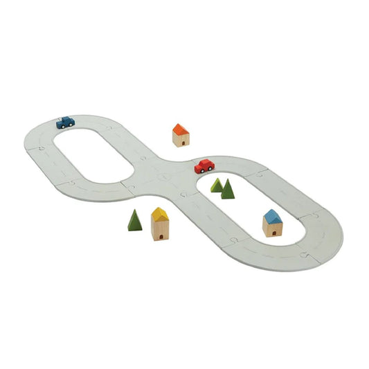 PlanToys Rubber Road & Rail Set - Medium