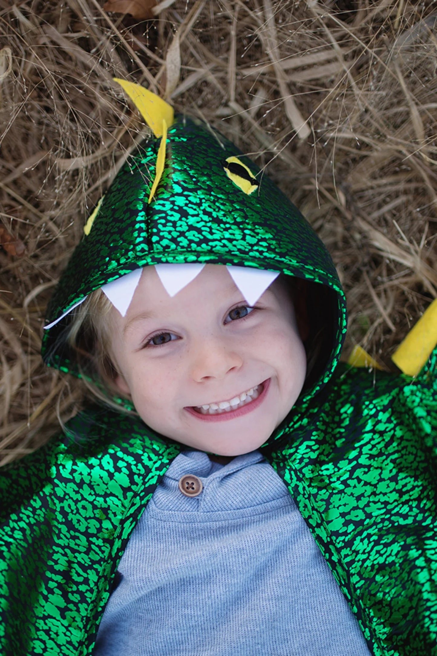 Great Pretenders Toddler Dragon Cape Green Metallic