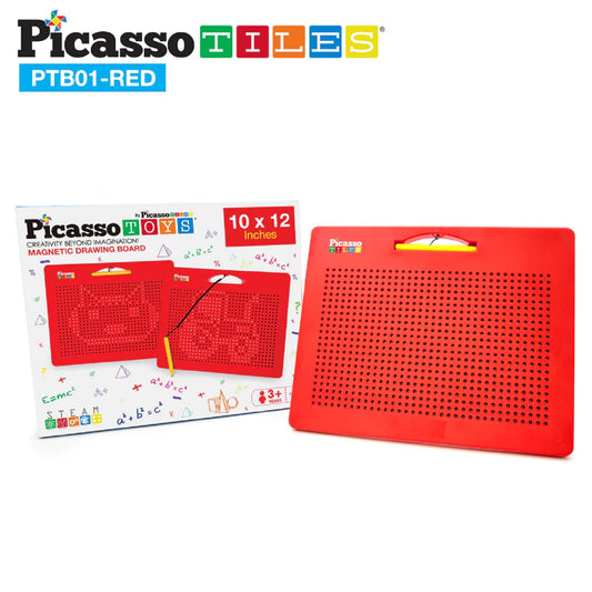 PicassoTiles Magnetic Drawing Board Red