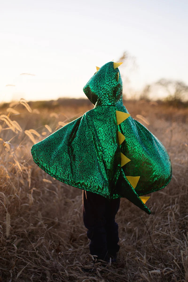 Great Pretenders Toddler Dragon Cape Green Metallic