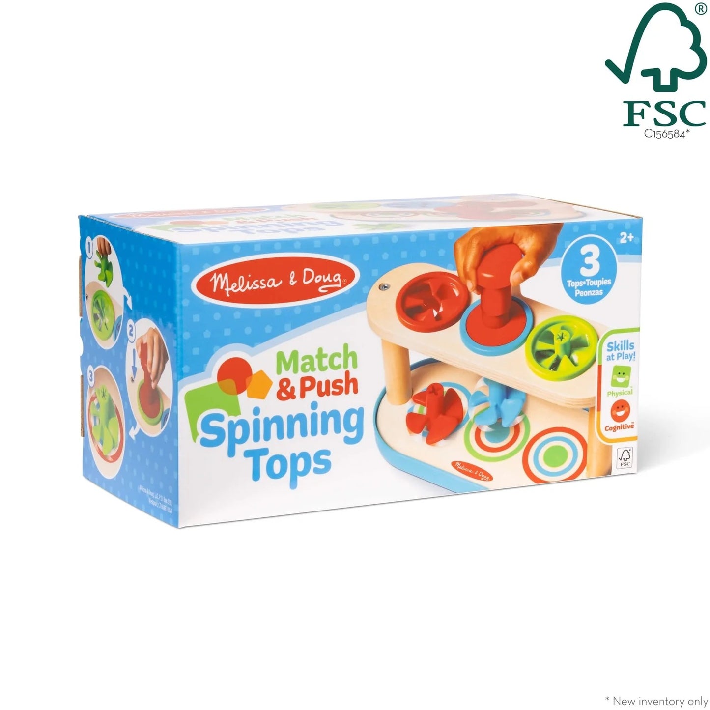 Melissa & Doug Match & Push Spinning Tops