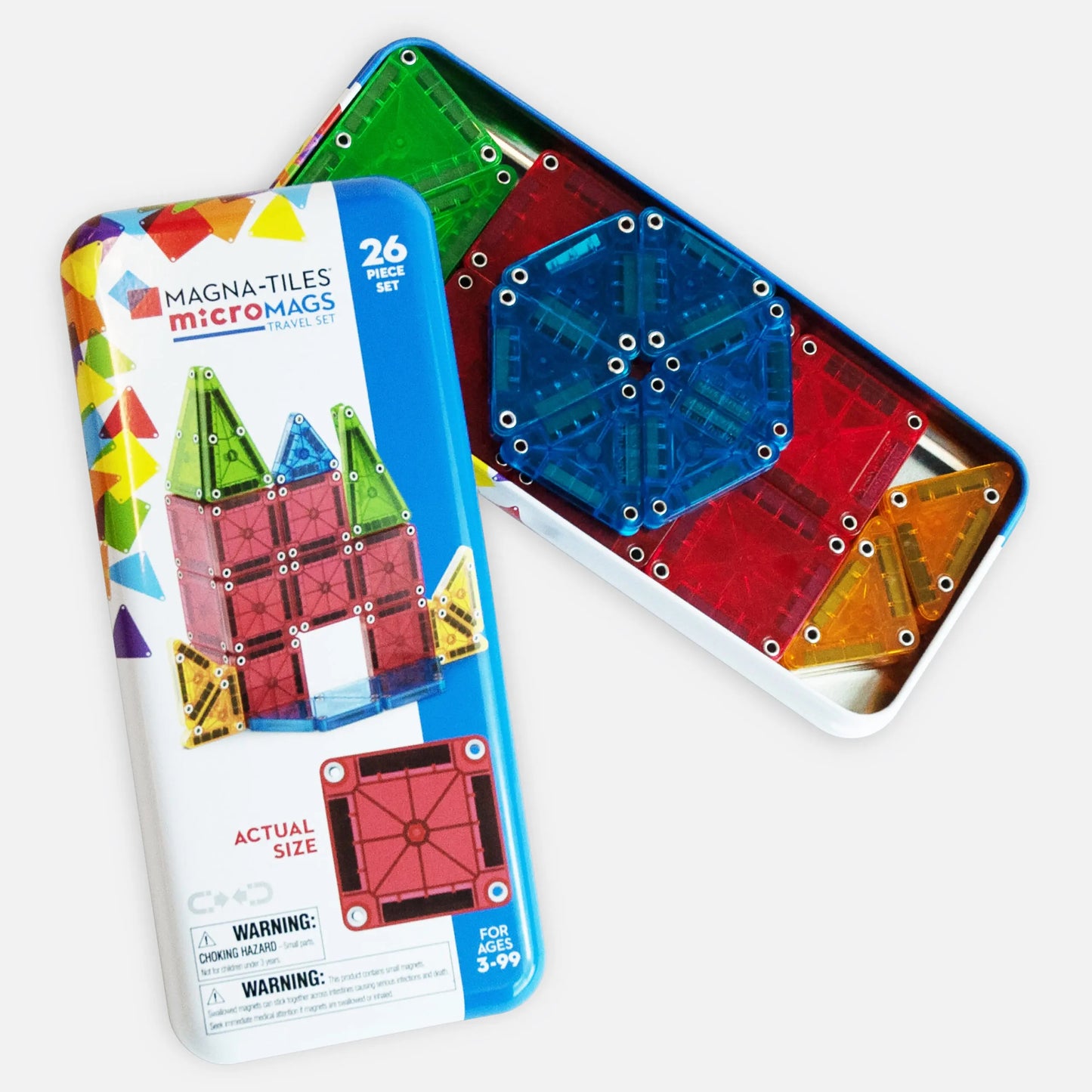 Magna-Tiles microMAGS 26 Piece Travel Set Bold Colors