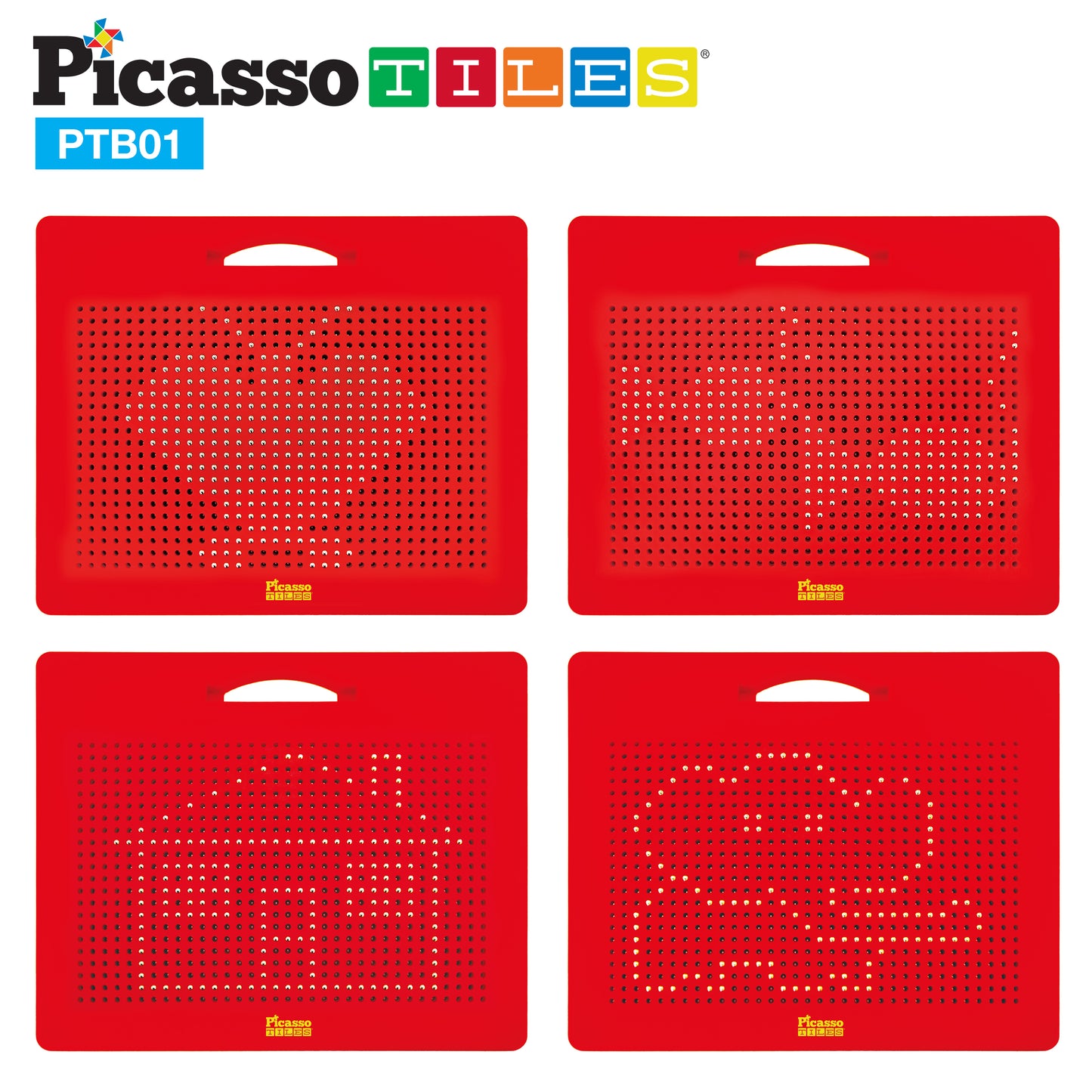 PicassoTiles Magnetic Drawing Board Red