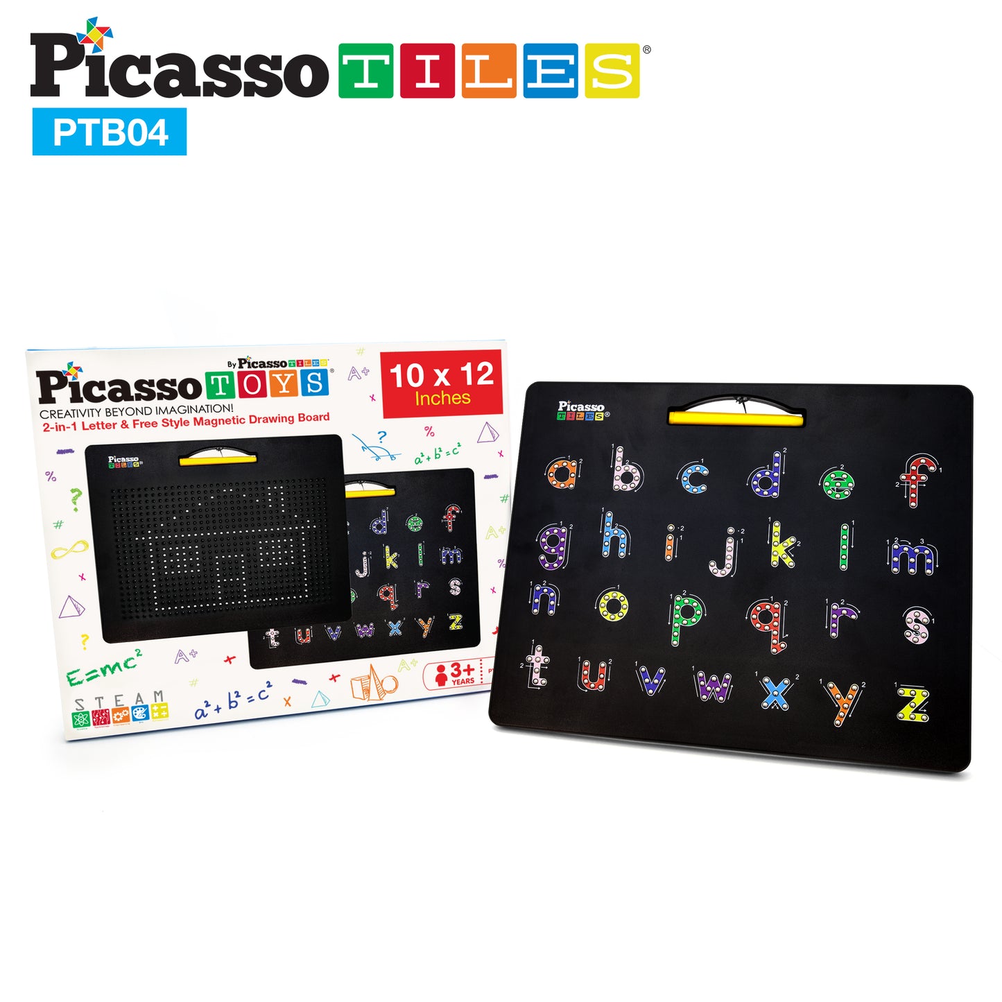 PicassoTiles 2-in-1 Magnetic Drawing Board Letters/Freestyle