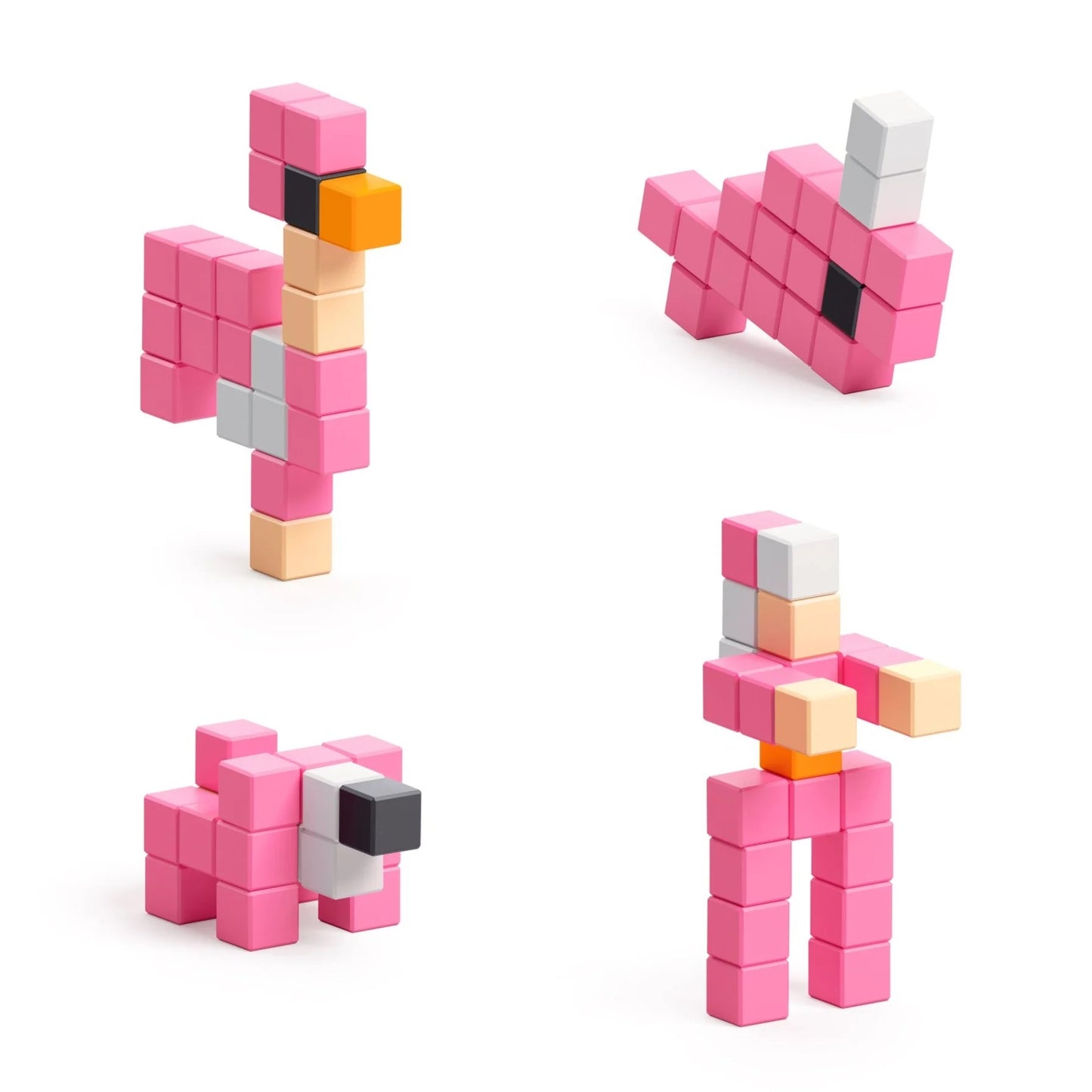 Pixio Flamingo 24 Magnetic Blocks in 5 Colors