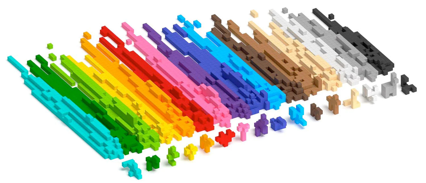 Pixio MonoColor Sticks 16 Magnetic Blocks in Single Colors