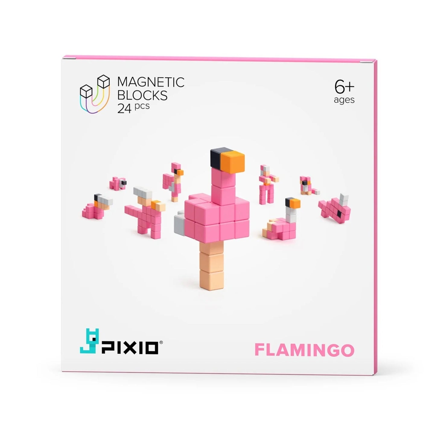 Pixio Flamingo 24 Magnetic Blocks in 5 Colors