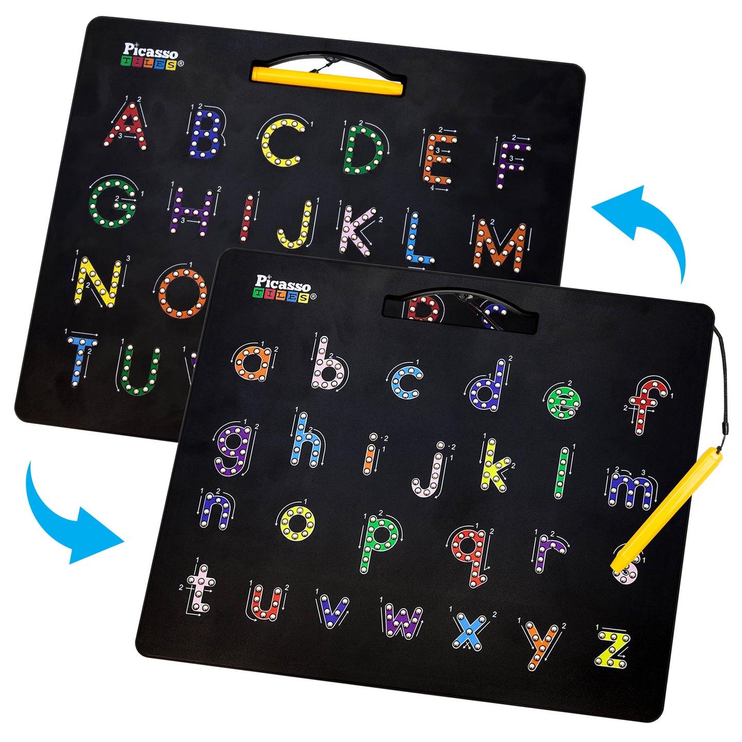 PicassoTiles 2-in-1 Magnetic Drawing Board 2-Case Letters