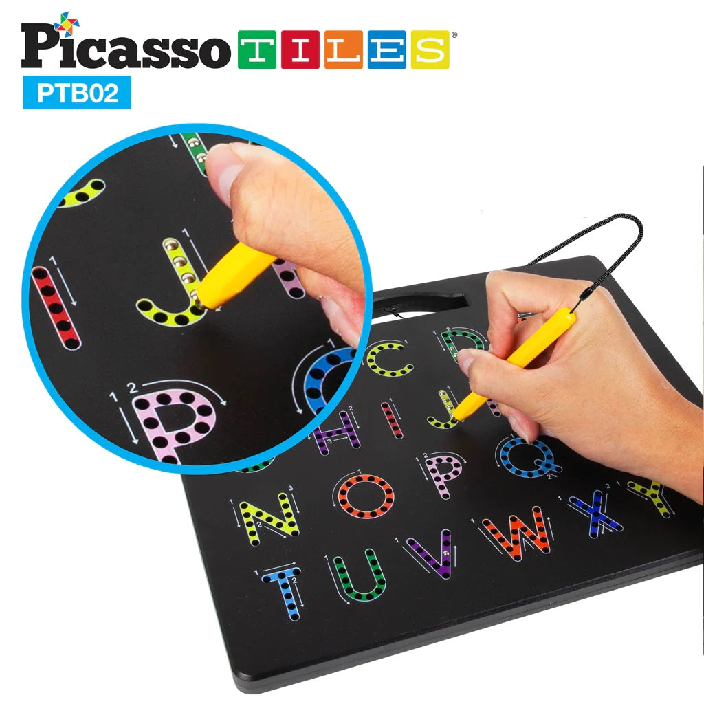 PicassoTiles 2-in-1 Magnetic Drawing Board Letters/Numbers