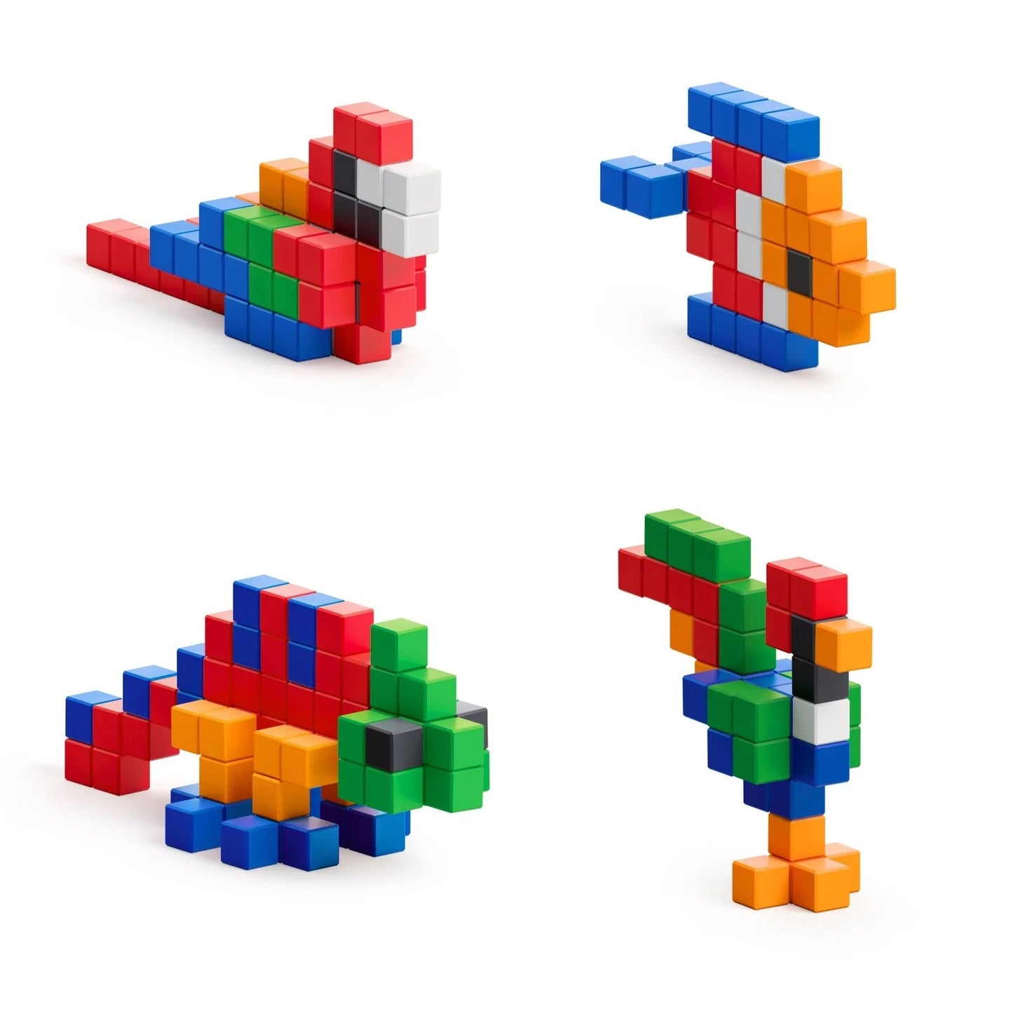 Pixio Bright Animals 90 Magnetic Blocks in 6 Colors