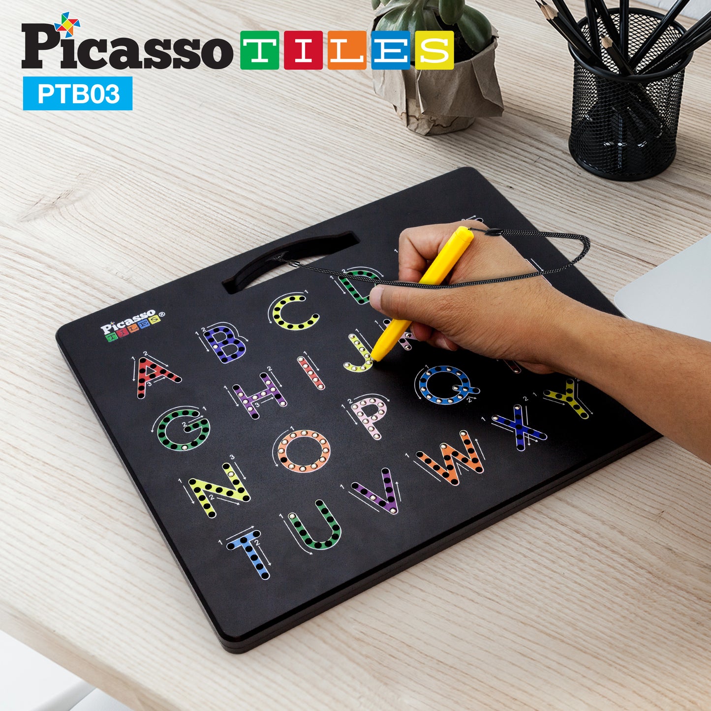 PicassoTiles 2-in-1 Magnetic Drawing Board 2-Case Letters