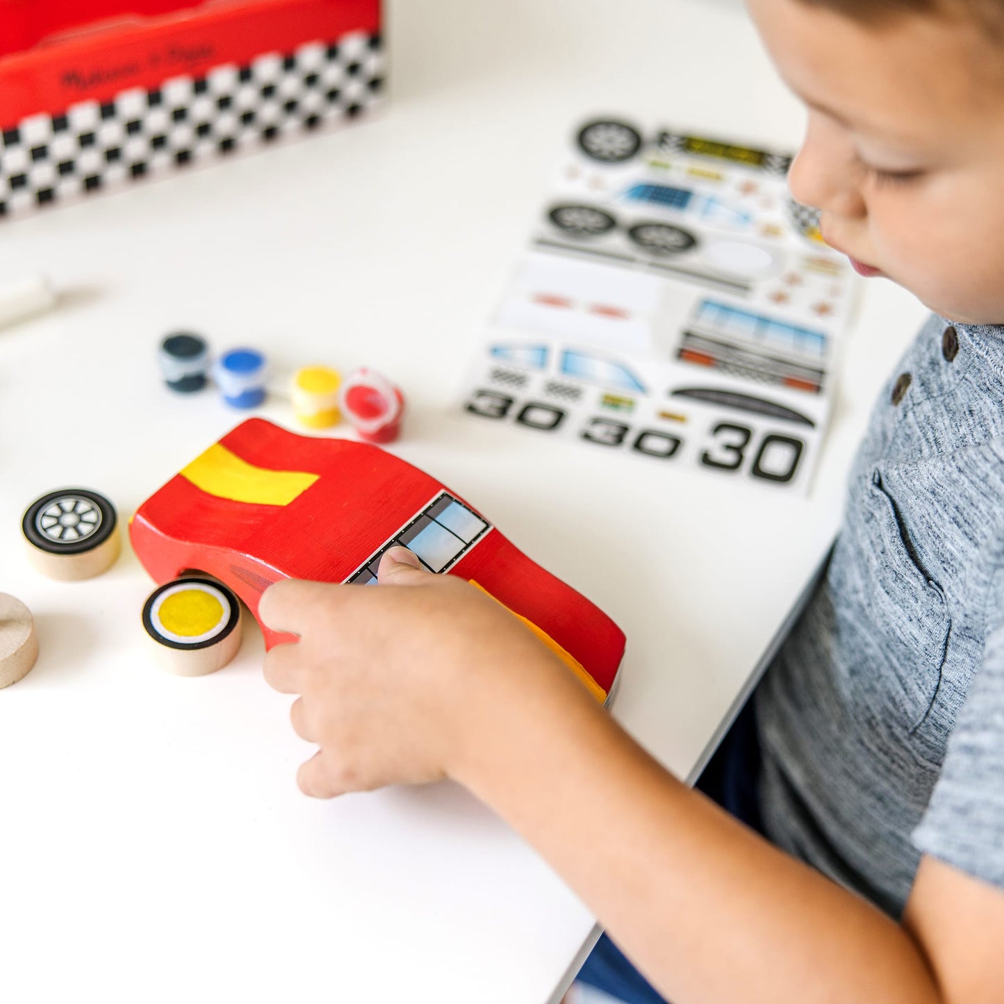 Melissa & Doug Decorate-Your-Own Wooden Race Car