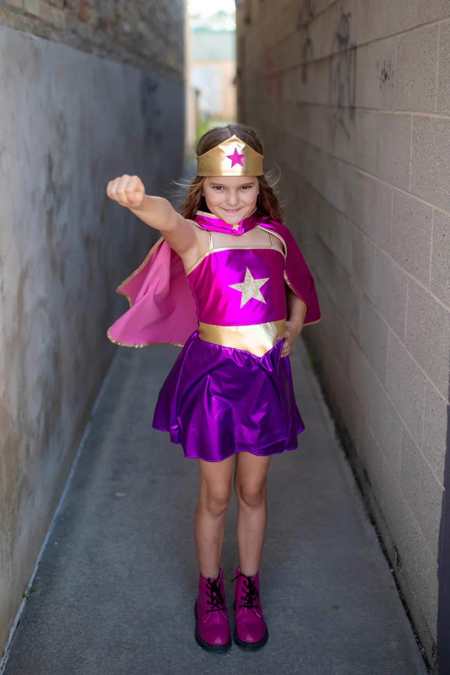 Great Pretenders Superhero Star Dress with Cape & Headpiece