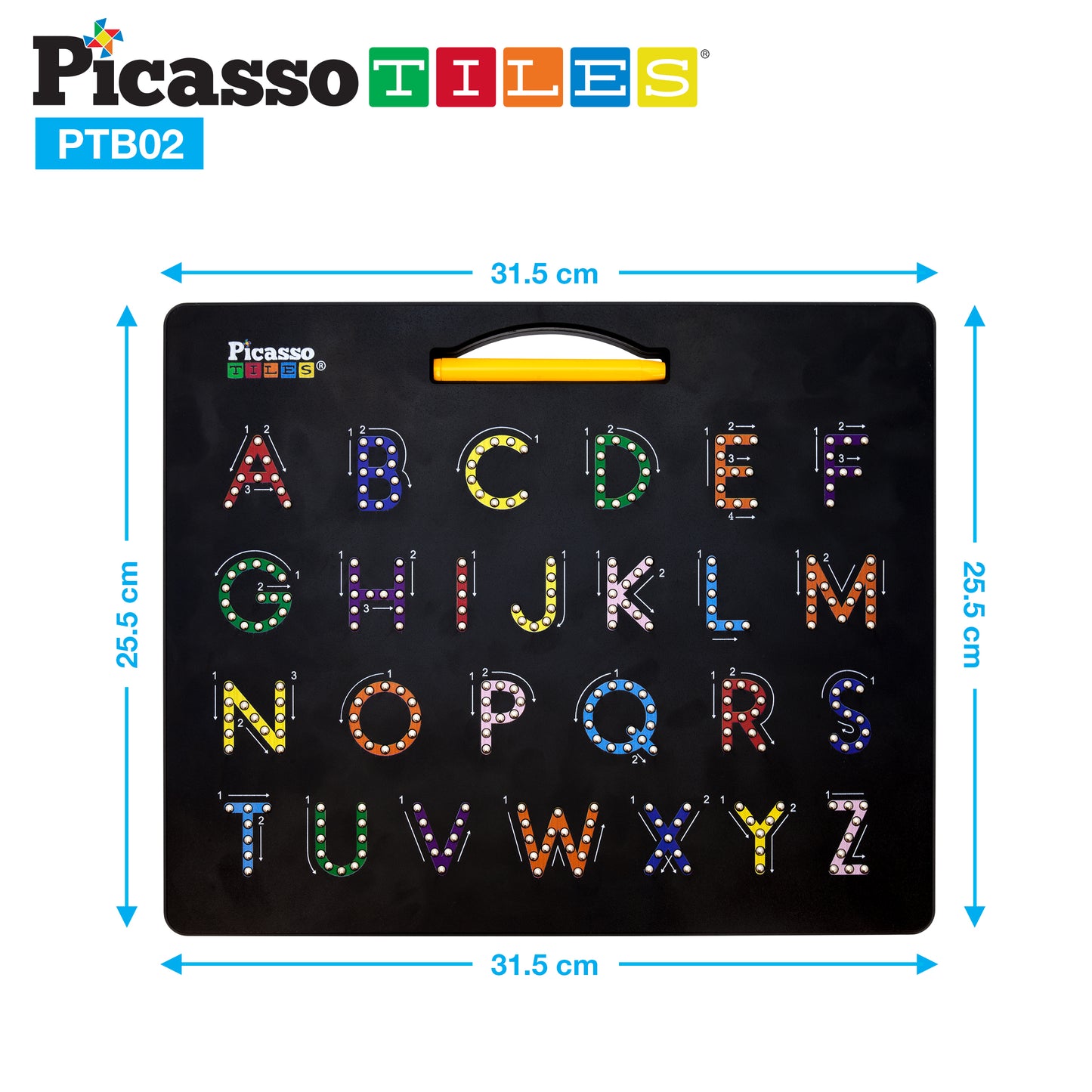 PicassoTiles 2-in-1 Magnetic Drawing Board Letters/Numbers