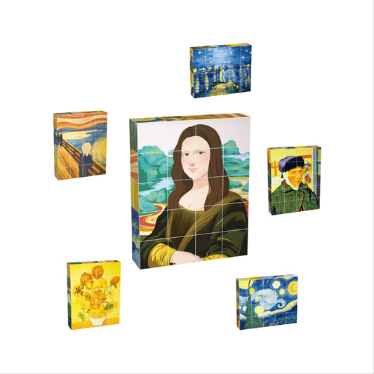 PicassoTiles Magnetic Cubes Famous Paintings 20 Piece Set