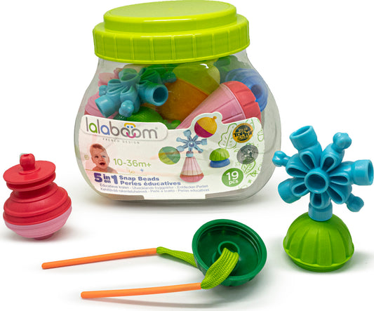 Lalaboom Barrel of Educational Beads - 19 Piece Set