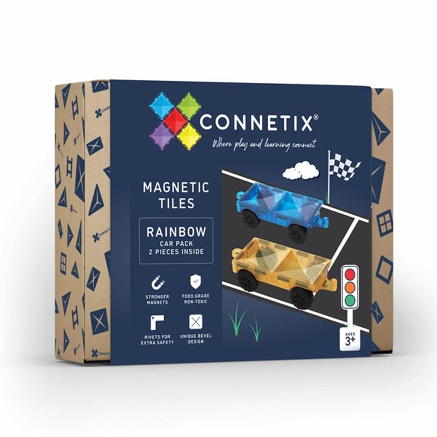 Connetix Rainbow Car Pack - 2 Piece Set