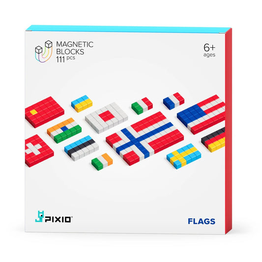 Pixio Flags 111 Magnetic Blocks in 8 Colors