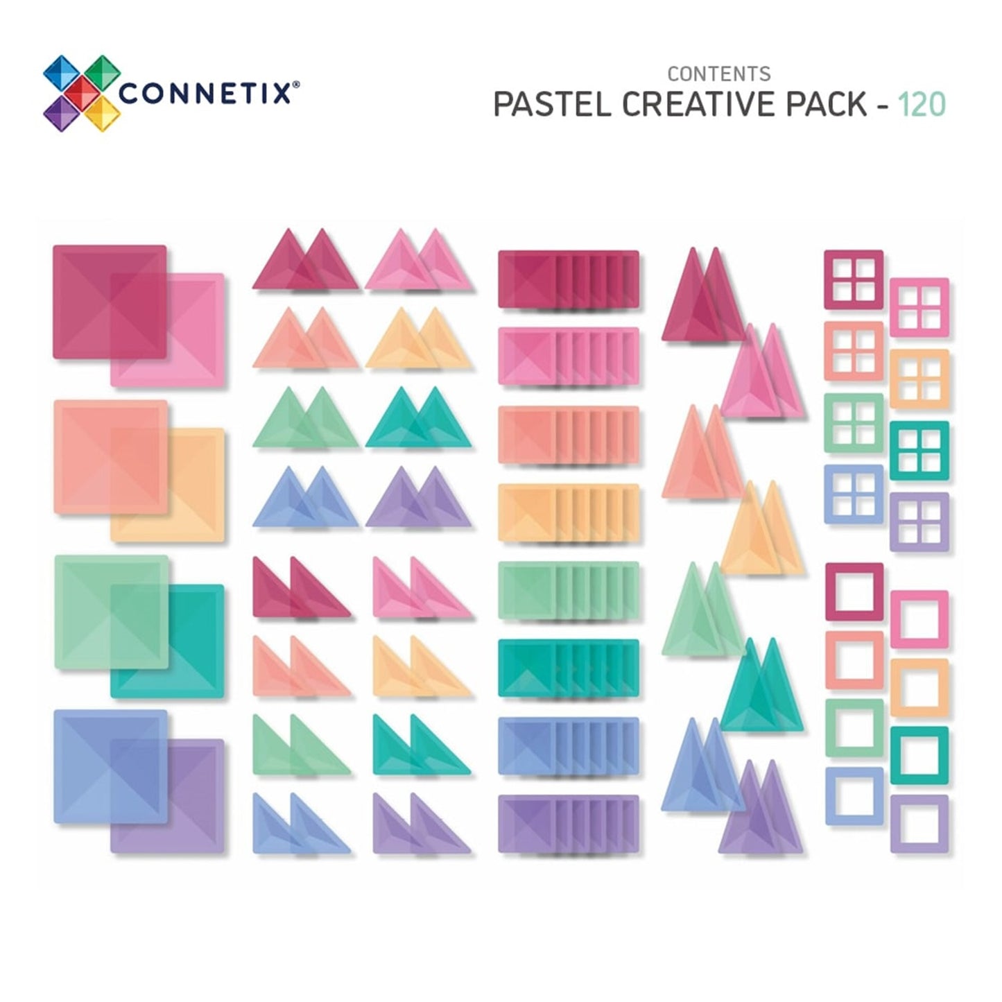 Connetix Pastel Creative Pack - 120 Piece Set