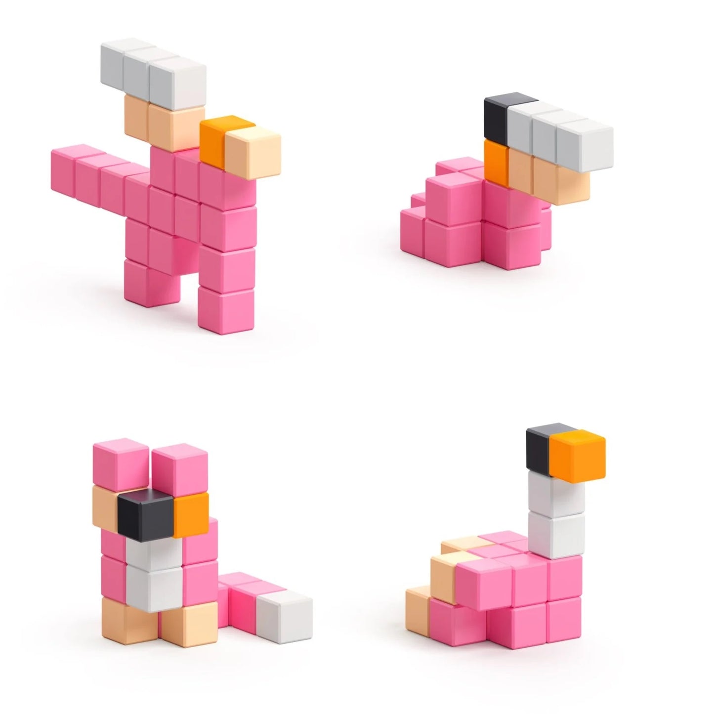 Pixio Flamingo 24 Magnetic Blocks in 5 Colors