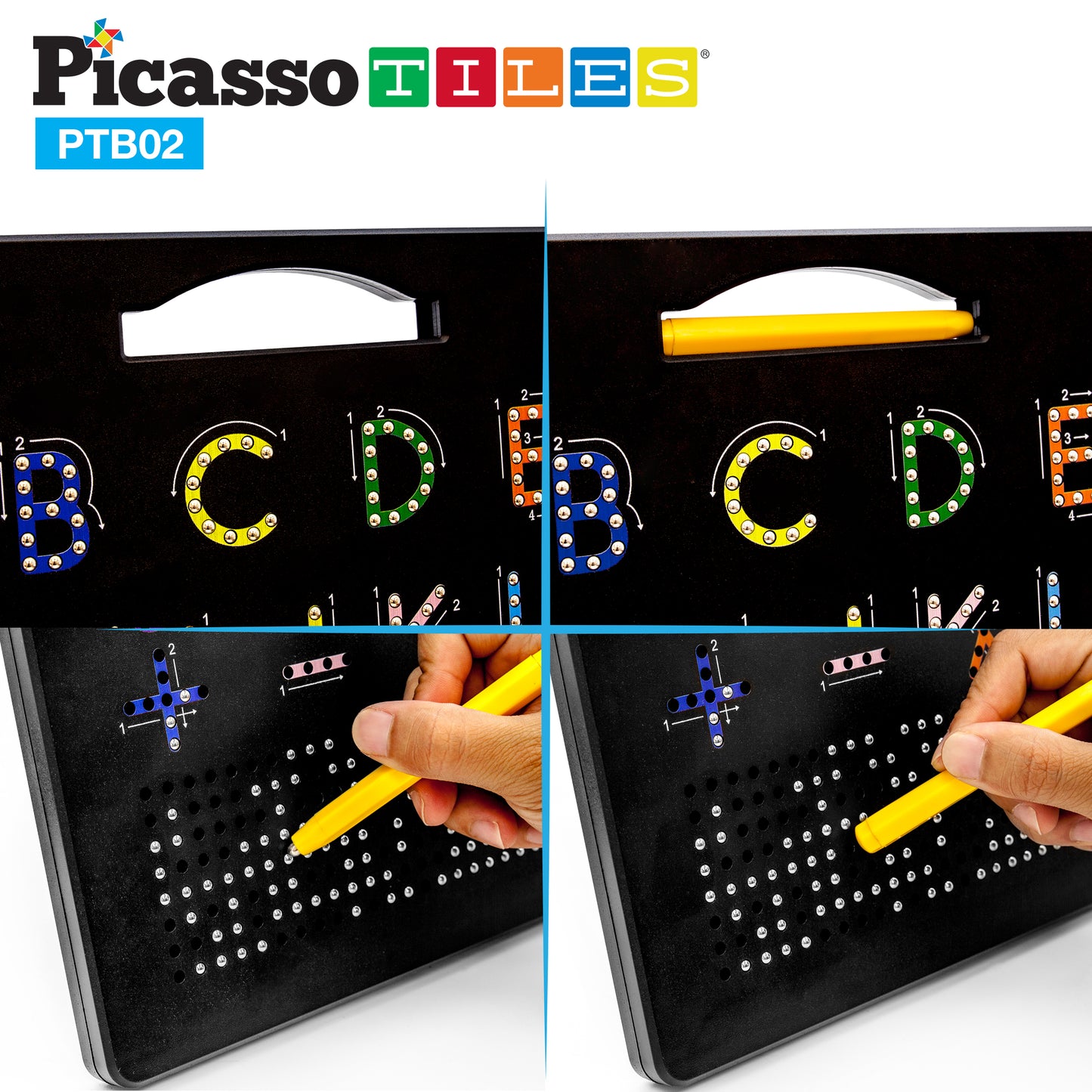 PicassoTiles 2-in-1 Magnetic Drawing Board Letters/Numbers