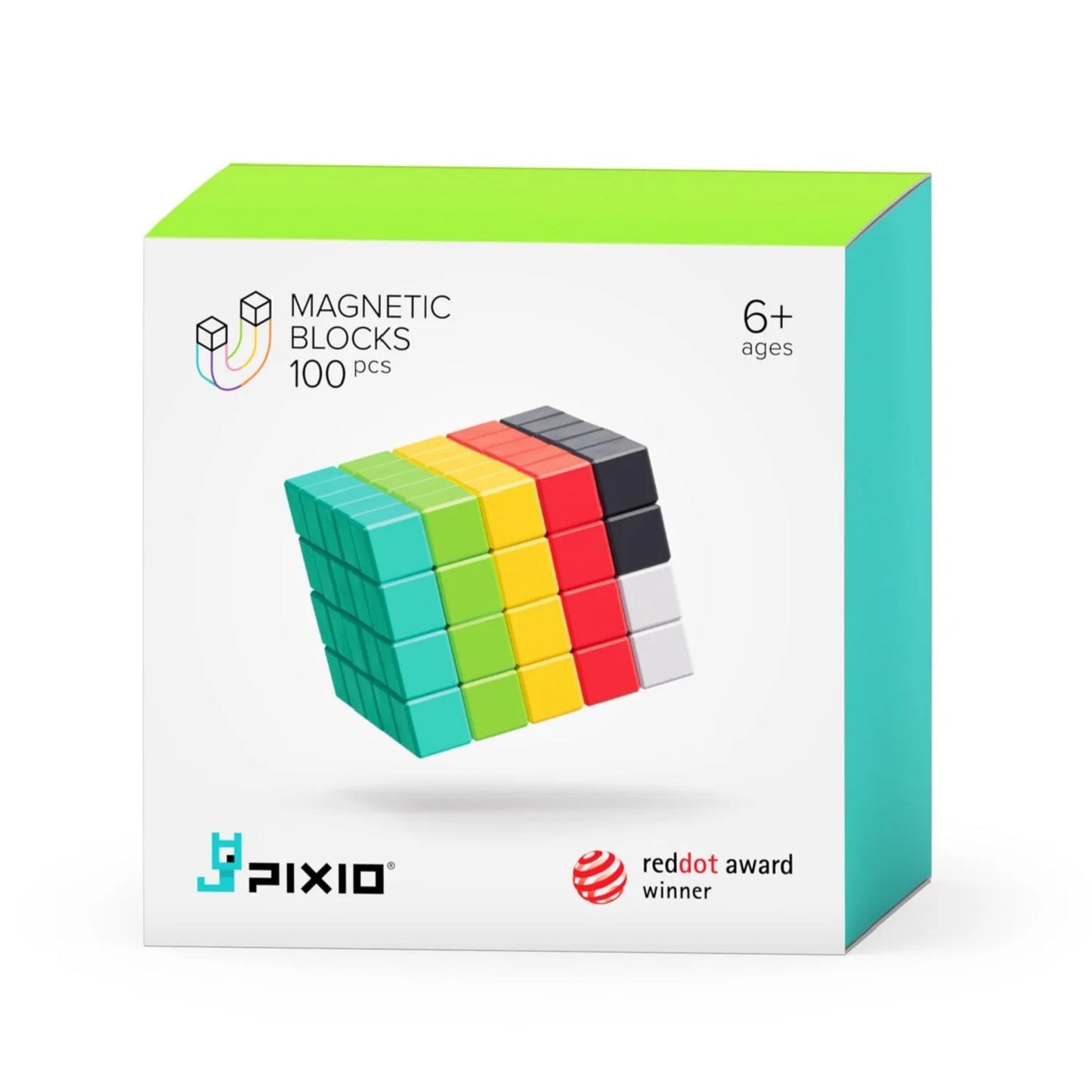 Pixio 100 Magnetic Blocks in 6 Colors