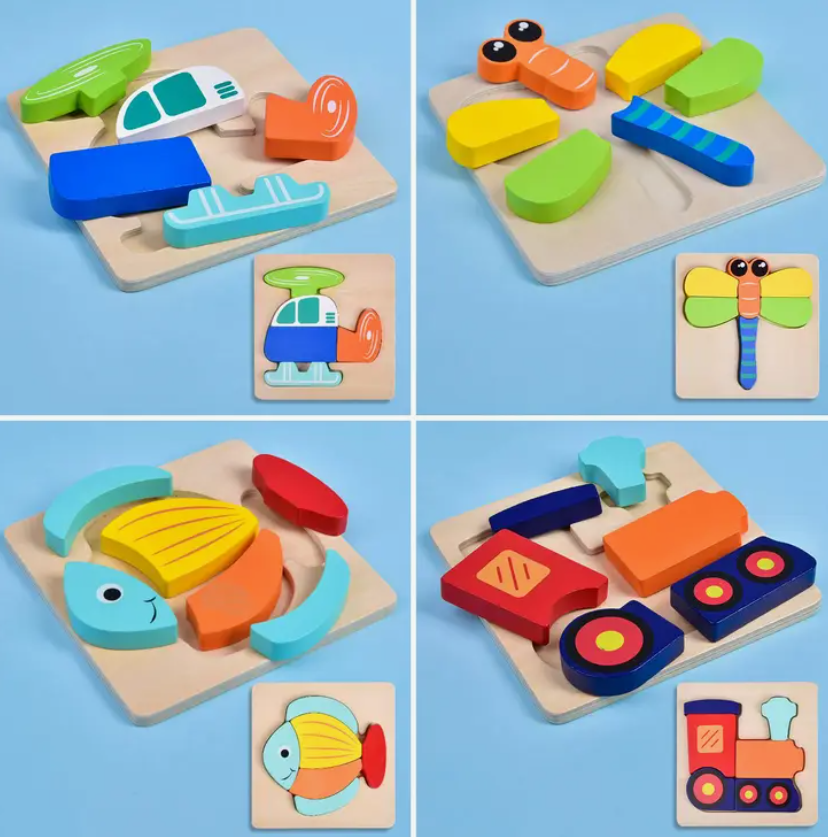 Fun Little Toys Wooden Puzzles for Toddlers